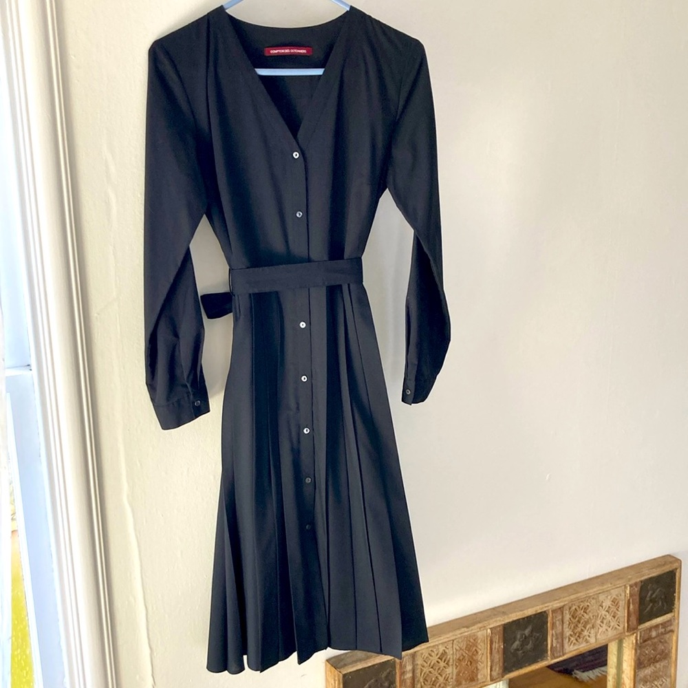 Comptoir des Cotonniers Black Button-Down Dress